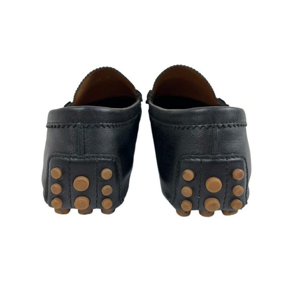 GUCCI Men's Black Drivers Leather Web Trim Slip On Loafers Size 10 - Picture 8 of 12